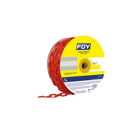 Cadena plástica 3mm 1/8″ 50m color rojo Foy