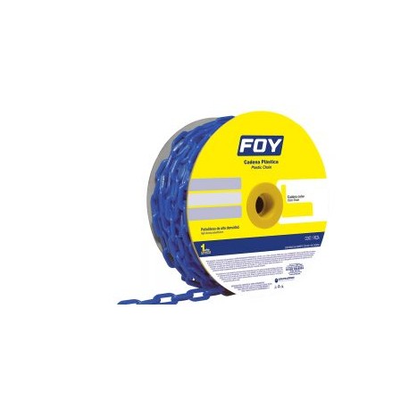 Cadena plástica 6mm 1/4″ 25m color azul Foy