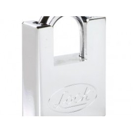 Candado acero antipalanca, llave discos, cromo satinado Lock
