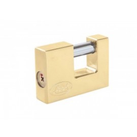 Candado acero cortina llave tetra 70mm latón brillante Lock