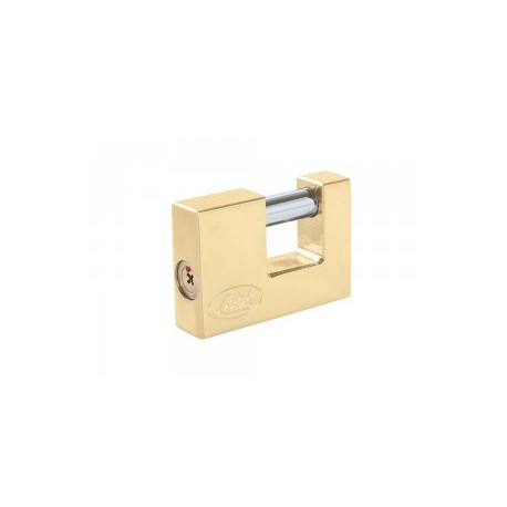 Candado acero cortina llave tetra 80mm latón brillante Lock