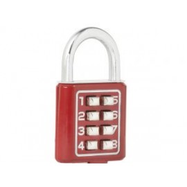 Candado digital corto 35 mm cromo rojo Lock