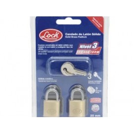 Candado para cortina de latón llave estándar 2 pzs 20mm Lock