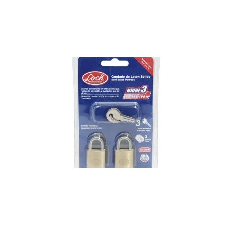 Candado para cortina de latón llave estándar 2pzs 25mm Lock