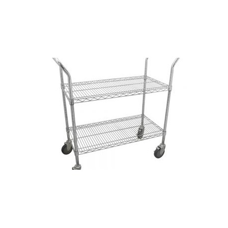 Carrito utilitario con 2 repisas de 24″x18″ cromado Urrea