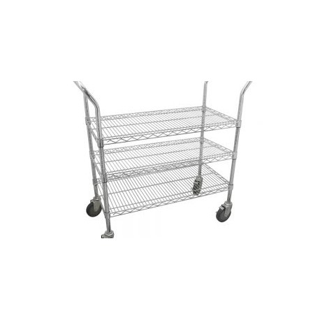 Carrito utilitario con 3 repisas de 36″ x 18″ cromado Urrea