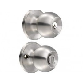 Cerradura de pomo (bola) para baño, acero inoxidable  Lock
