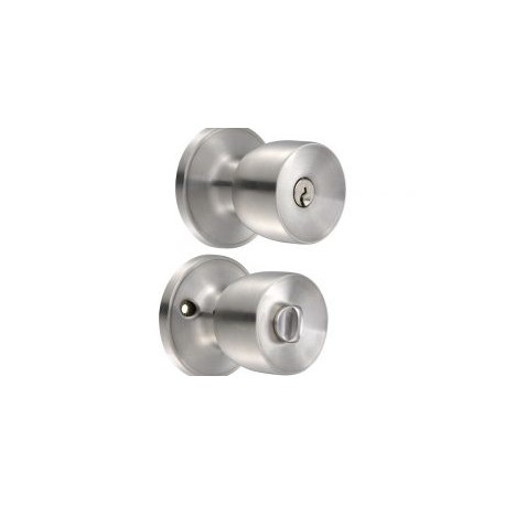 Cerradura de pomo (copa) para baño, acero inoxidable  Lock