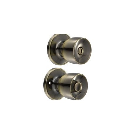 Cerradura de pomo (copa) para baño, latón antiguo Lock