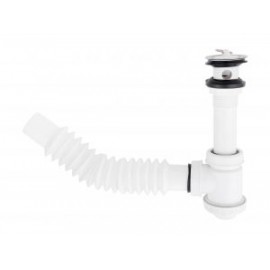 Céspol flexible con bote chico con cubierta cromo para lavabo