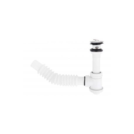 Céspol flexible con bote chico con cubierta cromo para lavabo