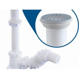 Céspol flexible con bote grande y rejilla de acero inoxidable