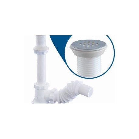 Céspol flexible con bote grande y rejilla de acero inoxidable