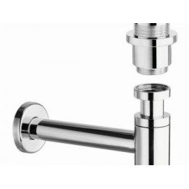 Céspol y contra para lavabo sin rebosadero sistema Up & Down Brushed Nickel