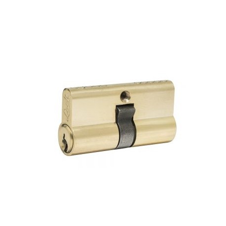 Cilindro europeo 60mm llave de puntos latón brillante Lock