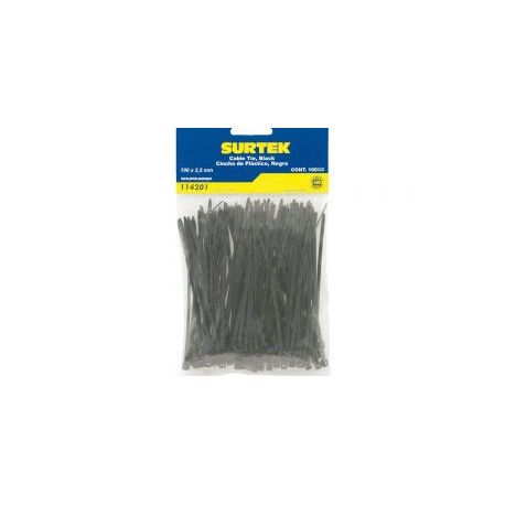 Cincho plástico 100 x 2.5mm100 piezas negro Surtek