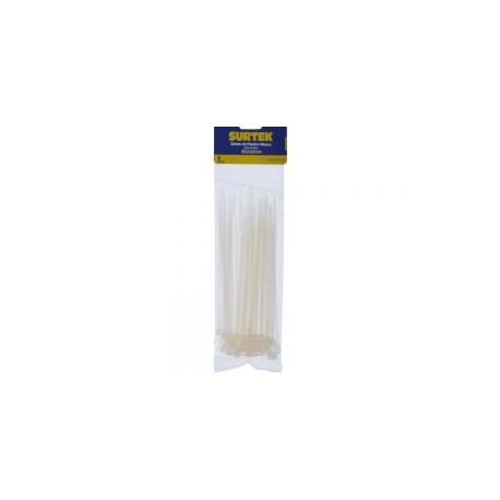 Cincho plástico 160 x 4.8mm 50 piezas natural Surtek