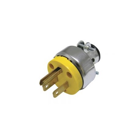 Clavija blindada con abrazadera aterrizada 15A 127V Surtek