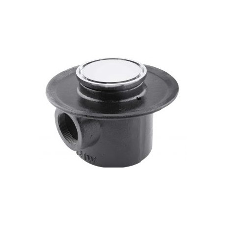 Coladera base ancha de una boca con rejilla redonda inox