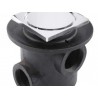 Coladera base ancha tres bocas con rejilla cuadrada inox