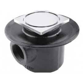 Coladera base ancha una boca con rejilla cuadrada inox