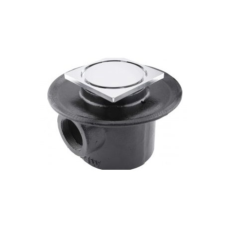 Coladera base ancha una boca con rejilla cuadrada inox
