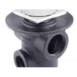 Coladera tres bocas con rejilla cuadrada inox