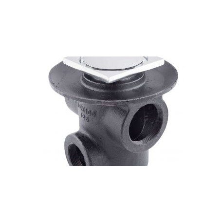 Coladera tres bocas con rejilla cuadrada inox