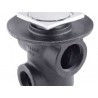 Coladera tres bocas con rejilla cuadrada inox