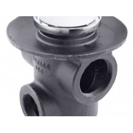 Coladera tres bocas con rejilla redonda inox