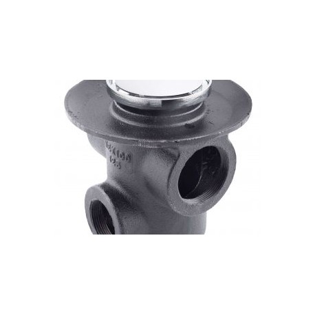 Coladera tres bocas con rejilla redonda inox