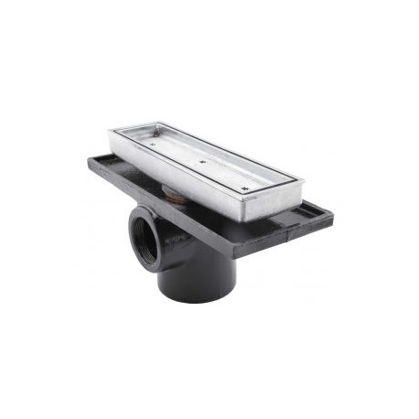 Coladera una boca con rejilla rectangular e inserto cerámico
