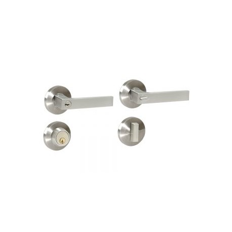 Combo manija Alta doble Níquel Satinado llave estándar Lock