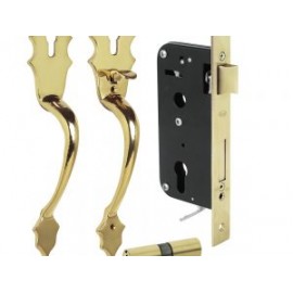 Conjunto Classic llave de puntos latón brillante Lock