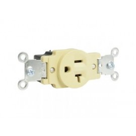 Contacto aterrizado mixto, marfil base negra 20A 127V Surtek