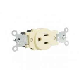 Contacto aterrizado tapa marfil base negra 15A 127V Surtek