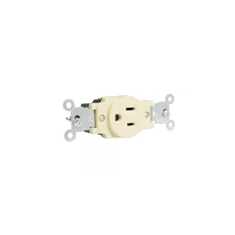 Contacto aterrizado tapa marfil base negra 15A 127V Surtek
