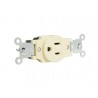 Contacto aterrizado tapa marfil base negra 15A 127V Surtek