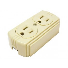 Contacto dúplex de superficie aterrizado 15A 127V Surtek