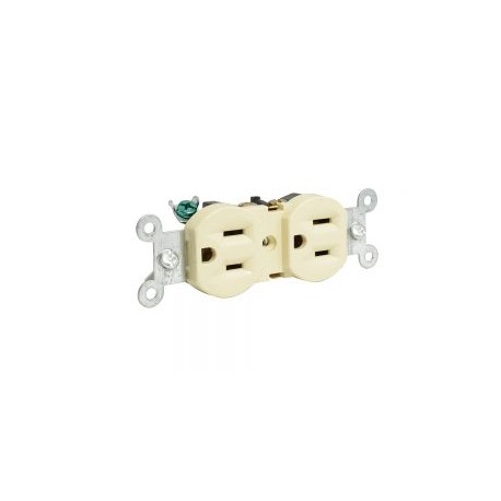 Contacto dúplex tapa marfil base negra 15A 127V Surtek