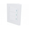Placa con 3 apagadores blanco 1/3 Surtek.